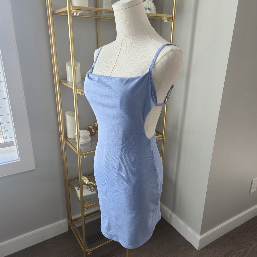 Garage EUC Sky Blue Backless Dress